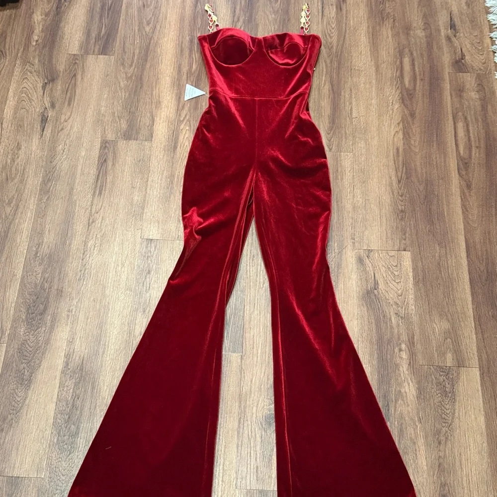 Nadine Merabi Velvet Harley Jumpsuit - Picture 4 of 9